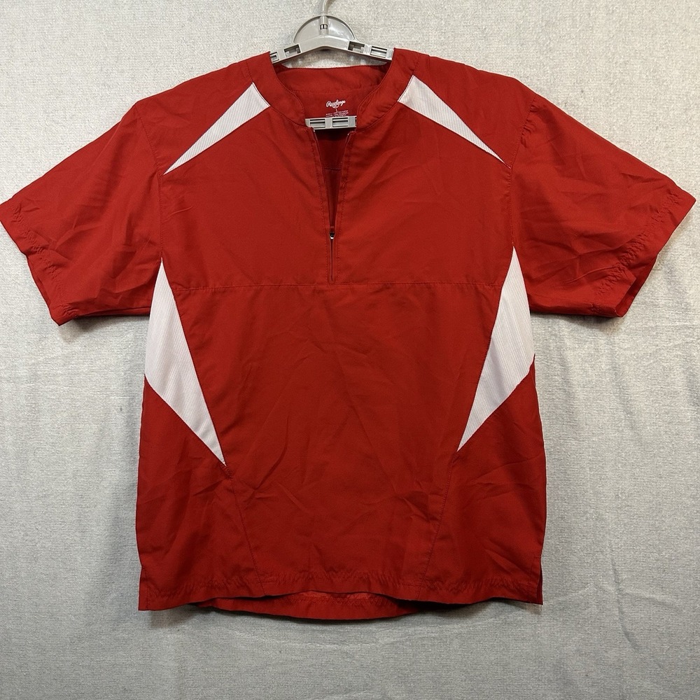Rawlings Short Sleeve Baseball Cage Jacket Pullover Windbreaker Youth Large